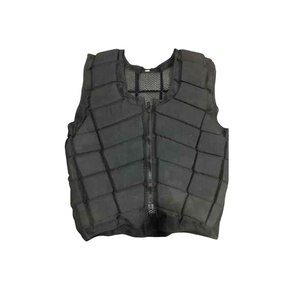 Chaleco de equitación unisex ligero con cierre tipo jersey, estampado, transpirable, de secado rápido, con bolsillos, negro sólido, sin mangas, de punto. - Product Image 3