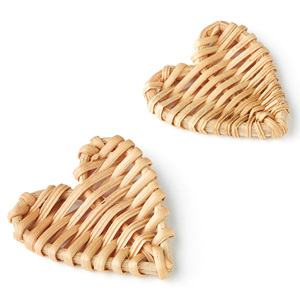 Natural rattan heart shaped ornament wholesale price eco friendly charm set <b>valentine</b> gift <b>decor</b> - Product Image 1