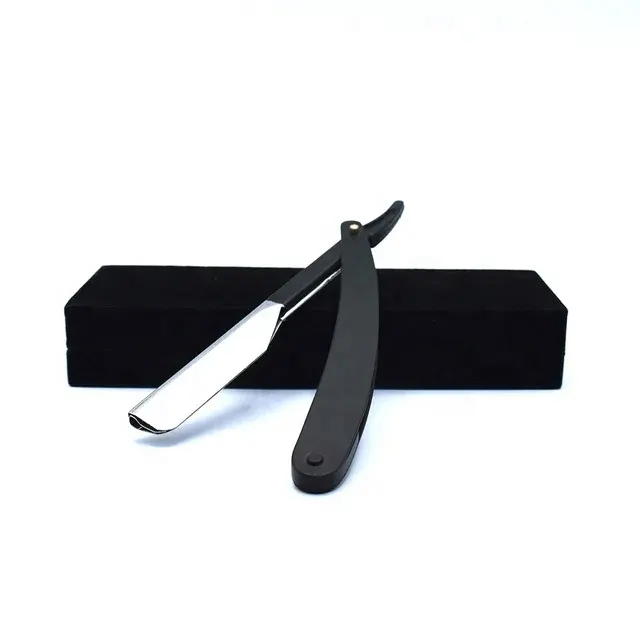 Wholesale Barber Supplies Professional black Straight Cut Throat Salon Barber Razor Blade