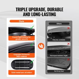 Boîte de toit rigide en ABS de 11 pieds cubes, ouverture double face avec 2 sangles renforcées, porte-bagages de toit pour voiture - Product Image 5