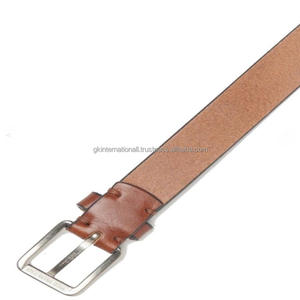 Cinturón informal de cuero pintado a mano marrón de nuevo estilo de alta calidad para hombres con hebilla de latón de acabado mate premium y tamaños personalizados - Product Image 6