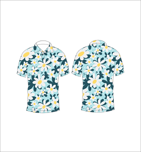 เสื้อโปโลพิมพ์ลายดอกไม้แบบกำหนดเอง แขนสั้น สวมใส่สบาย เหมาะสำหรับกอล์ฟ เทนนิส ชุดทีมฤดูร้อน - Product Image 1