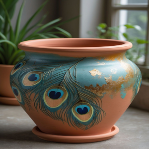 Jarrón ornamental esmeralda y blanco con detalles de cristal brillante. Disponible a precios de mayorista. - Product Image 4