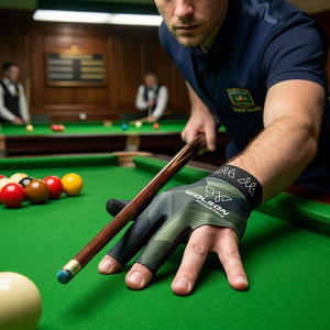 Gants de billard personnalisés avec logo, en maille respirante, à trois doigts, pour une action de queue fluide, ajustables, légers, pour l'intérieur - Product Image 5