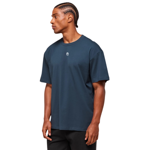 T-shirt de sport surdimensionné pour homme, respirant, performant, coupe ample, pour entraînement et fitness, bleu marine - Product Image 2