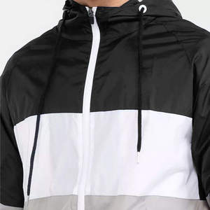 Men Hooded <b>Windbreaker</b> Jacket Color Blocking Green <b>Black</b> Lightweight Zipper Casual Spring Wear - Product Image 6