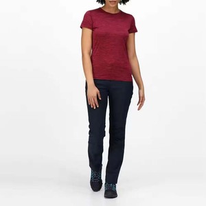 Women's Short Sleeve Crew Neck T-Shirt <b>Red</b> Solid Color Slim Fit Knitted Polyester Quick Dry Casual <b>Top</b> All Seasons - Product Image 4
