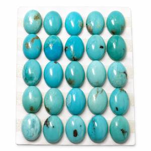 Turquoise américaine naturelle, forme ovale 6x8 mm, cabochons de pierres précieuses en vrac, 12 pièces, prêts à être expédiés - Product Image 1
