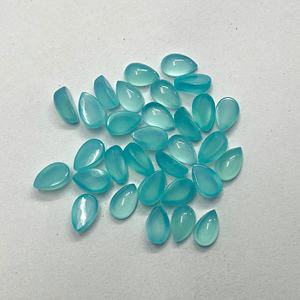 Calcedonia Aqua Natural de 5x7mm, Forma de Pera Lisa, Piedras Preciosas Sueltas, Cabujones de Alta Calidad al Por Mayor, Joyería al Mejor Precio de la India - Product Image 2