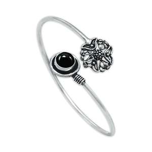 Fashion Bangle Symbolic <b>Gemstone</b> <b>Bracelets</b> Silver-Plated Handmade Adjustable Charms Nature Spiritual Motifs Bohemian Style - Product Image 2