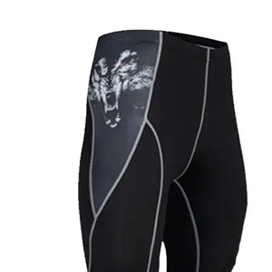 Conjunto de compresión negro para hombre, camiseta de manga larga y pantalones ajustados con diseño de tigre sublimado, ropa de MMA ajustada que absorbe la humedad - Product Image 6