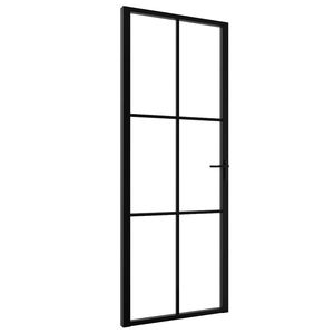 Porte intérieure en verre ESG et aluminium noir 29,9''x79,3'' - Product Image 2
