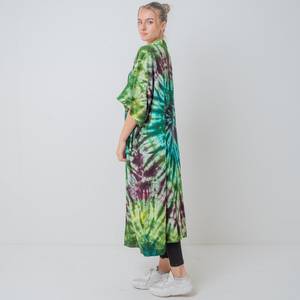Vêtements de plage personnalisés Bohème blanc impression florale numérique pour femmes été Robe Kimono enveloppante à manches longues en dentelle avec pompon - Product Image 5