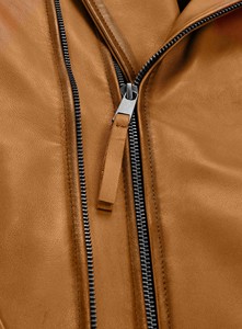 Chaqueta de cuero unisex personalizada con múltiples cremalleras, impermeable, para invierno, estilo motociclista, con cuello alto, elegante, lujosa, de diseño suave y texturizado. - Product Image 4