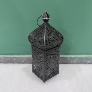 Artisan Design <b>Moroccan</b> Style Iron Candle Lantern <b>Decorative</b> Vintage Table L545 (Uttar Pradesh) 3.5X3.5X9" for Home All - Product Image 6