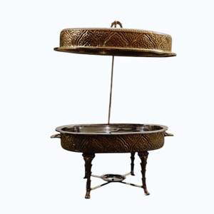 Plat à chafing ovale de luxe en laiton massif avec support suspendu, design fait main, pour buffet d'hôtel et service de repas, idéal pour les fêtes - Product Image 1