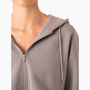 OEM/ODM Women's High-Neck Pullover Sports Sweater Loose Long Sleeve Casual Outdoor Running Autumn Woven Zippered - Product Image 4