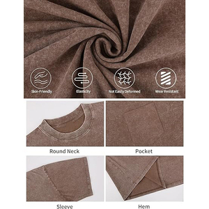 Camiseta Negra de Manga Corta para Hombre con Bolsillo en el Pecho, Corte Regular, Algodón Jersey, Cuello Redondo, Color Sólido - Product Image 6