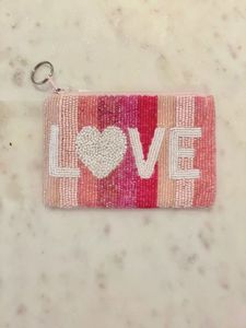 Bolso de Mano Hecho a Mano con Cuentas, Forma Rectangular, Rayas Rosas, Bordado de Estrella Blanca, Punto de Cruz, Costura - Product Image 3
