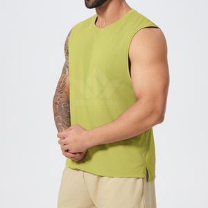 Camiseta sin mangas negra para hombre, cuello redondo, transpirable, de secado rápido, ligera, para gimnasio, entrenamiento, culturismo, fitness, camiseta muscular - Product Image 6