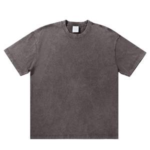 Camiseta de Manga Corta para Hombre, 300g, 100% Algodón, Ecológica, Transpirable, Lavada, Estilo Vintage, Hombros Caídos, Secado Rápido - Product Image 4