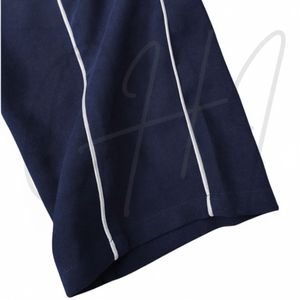 Ensemble de survêtement pour homme personnalisé avec logo, léger, respirant, en coton, coupe ample, deux pièces, veste à fermeture éclair marine, pantalon de survêtement à jambes larges - Product Image 6