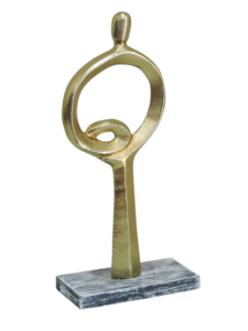 Escultura Moderna de Figura Abstracta en Aluminio Dorado - Estatua Contemporánea de la Unidad de 12 Pulgadas, Decoración para Hogar, Oficina, Estante, Regalo de Aniversario - Product Image 2