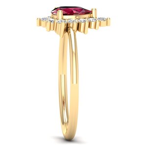 REYES – bague en argent Sterling 925 pour femmes, Design classique, coupe poire, 0,75 ct, pierre précieuse rubis, bagues de fiançailles, bijoux fins - Product Image 3