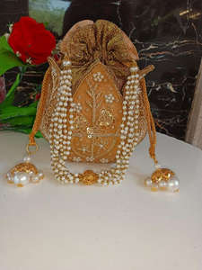 Nueva llegada impresionante hecho a mano estampado en relieve multicolor Zardozi trabajo nupcial noche monedero mujeres tradicional Potli cadena monederos - Product Image 5