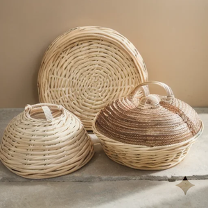 Panier de levage en rotin naturel pour pain, panier de fermentation pour levain, banneton rond, panier de levage de pâte, outil de boulangerie - Product Image 1