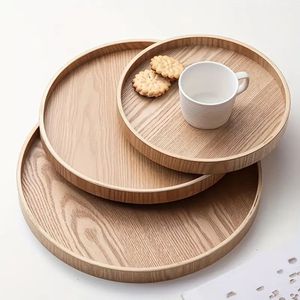 Bandeja de Servir de Madera - Diseño Clásico, Forma Redonda, Duradera, para Desayuno, Té, Café, Aperitivos - Product Image 3