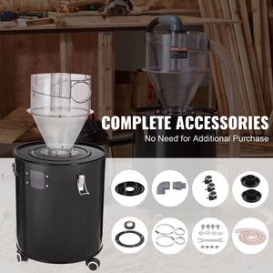 Separador de Polvo Ciclónico con Tanque Metálico de 4 Pulgadas, Colector de Polvo Ciclónico Retrofit, Filtro de Polvo ABS con Orificio de 2 Pulgadas de Diámetro Exterior Co - Product Image 6