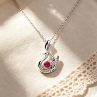 Collier élégant en argent sterling 925 pour femmes, pendentif et breloque décorés de zircons de luxe