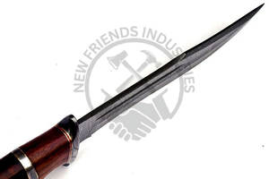 Couteau de chasse à lame fixe en acier de Damas avec fourreau en bois, couteau Bowie ultra-affûté pour le camping et la survie en extérieur, vente en gros - Product Image 5