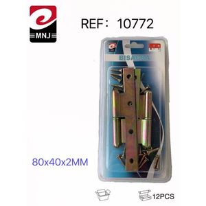 Charnière de porte et de fenêtre en acier de style industriel 80*40*2MM avec angle d'ouverture de 180 degrés - Product Image 1