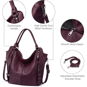 Bolso Tote Casual de Cuero con Correa Extraíble, Gran Capacidad, Cierre de Cremallera, Estilo Clásico, Bolso de Mano para Uso Diario - Product Image 4