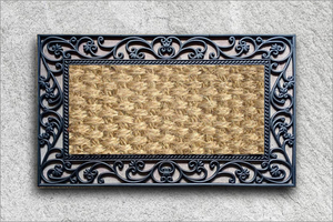 Jucor Fairmont Novelty Oriental <b>Rubber</b> Backed Non-Slip Nylon Machine Washable Outdoor Office Use Rectangle <b>Floor</b> Mat 3-10mm - Product Image 2