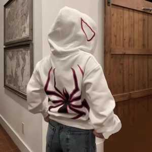 Sweat-shirt à capuche unisexe pour adolescents 100% coton, imprimé araignée, sweat-shirt en molleton pour enfants, pull à capuche pour garçons, coupe classique personnalisée avec poche - Product Image 3