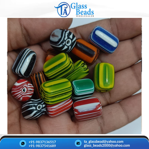 Perles Chevron en Verre Multicolores Artisanales de Qualité Supérieure – Fournisseur en Gros pour la Fabrication de Bijoux Ethniques - Product Image 2