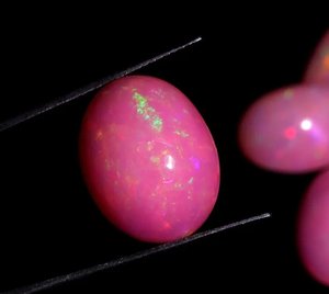 Natural Pink Ethiopian Opal Cabochon 6-8mm Welo <b>Fire</b> Opal Loose Gemstone Jewelry Making Wholesale Bulk - Product Image 1