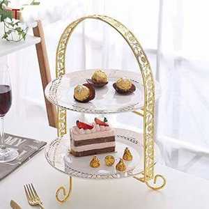 Frutero de Metal de Diseño con Pedestal, Bandeja Decorativa con Forma de Hoja, Centro de Mesa para Decoración de Mesa de Comedor y Bodas - Product Image 3
