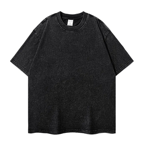 Relaxed Fit Heavy Cotton Jersey Vintage Washed Screen Printed T Shirt Bulk Street Style Gym Apparel Oversize Acid Wash Tee Men - Product Image 4