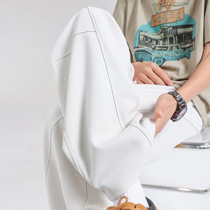 Pantalones transpirables de algodón 100% tejido para hombre, ligeros, para uso diario en verano. - Product Image 6