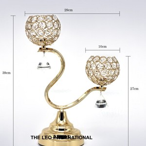 Candelabro Metálico de 5 Brazos con Portavelas de Cristal, Venta al por Mayor para Bodas, Fiestas, Decoración del Hogar, Centros de Mesa - Product Image 5