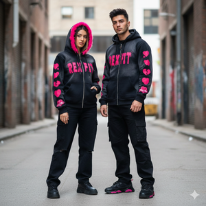 เสื้อฮู้ดดี้มาใหม่ ขายดี งานปักโลโก้แบบดิสเทรส สตรีทแวร์ ขายส่ง คุณภาพสูง เสื้อฮู้ดดี้ซิปแบบซันเฟด - Product Image 6