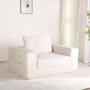 Sofá Cama Moderno de Compresión para Humanos y Mascotas, Tela de Pana, Sofá de Suelo con Almohada para Sala de Estar y Dormitorio, No Requiere Asientos Adicionales - Product Image 3