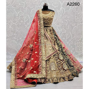 ชุดเจ้าสาวอินเดียกำมะหยี่คอลเลกชันสำหรับเจ้าสาวกับงาน zarkhan โดย fabzone - Product Image 4