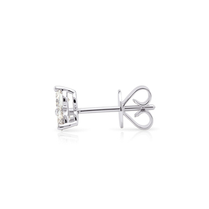 IGI Certified Lab Grown Diamond Clover <b>Stud</b> <b>Earrings</b> 14K White Gold Minimalist Floral Cluster Luxury <b>Fine</b> Jewelry Wedding Gift - Product Image 2