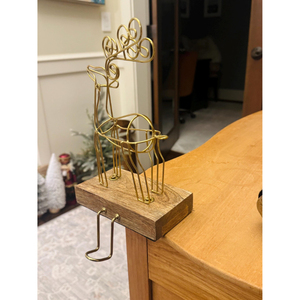 Stylish Reindeer Iron Wire Made Christmas <b>Stocking</b> <b>Holder</b> Metal Stand Durable Festive Decor Mantle Elegant Holiday Display Hook - Product Image 4
