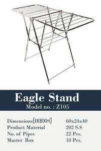 Glossy Stainless Steel Three Layer Laundry Stand Chrome Plated <b>Foldable</b> <b>Clothes</b> <b>Drying</b> <b>Rack</b> Rolling Floor Airer - Product Image 3